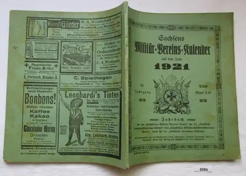 Saxe militaire club calendriers sur l'année 1921
