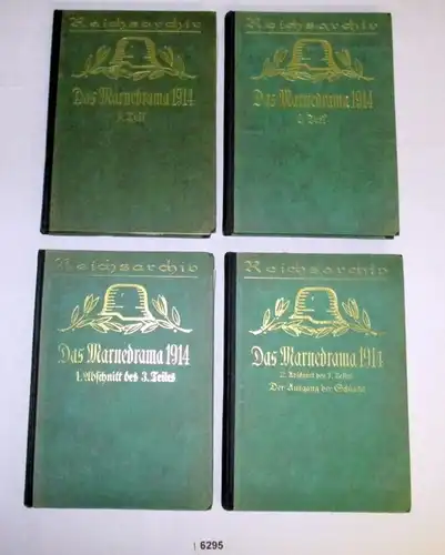 Le Marnedrame 1914, 1er à 3ème partie, en quatre volumes réunis (des batailles de la guerre mondiale en présentations individuelles,