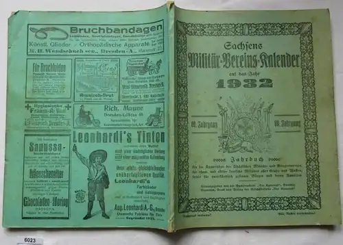 Sachsens Militär Vereins Kalender auf das Jahr 1932