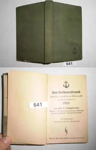 L'ami soldat - Livre de poche pour la Wehrmacht avec le calendarium pour 1943 - Édition B Marine de guerre