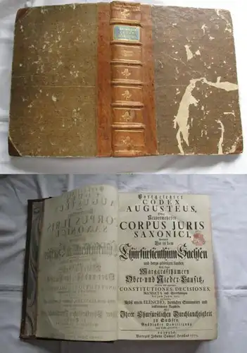Codex Augusteus, ou Corpus juris Saxonici nouvellement multiplié - 3e volume, 1er département