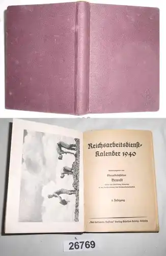 Reichsarbeitsdienstkalender (Reichsarbeitsdienst-Kalender) 1940, 2. Jahrgang