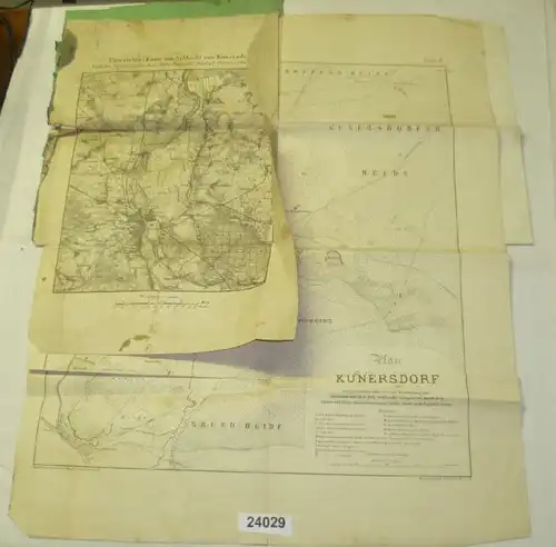 Schlacht von Kunersdorf 12. August 1759: Übersichts-Karte, Plan des Schlachtfeldes und Ordre des Bataille