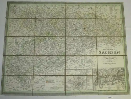 Karte Das Königreich Sachsen entworfen und gezeichnet von C.F.Weiland