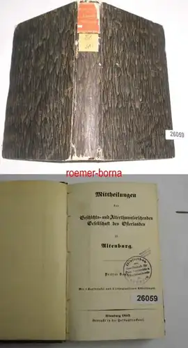 Mittheilungen der Geschichts- und Alterthumsforschenden Gesellschaft des Osterlandes zu Altenburg, Dritter (3.) Band