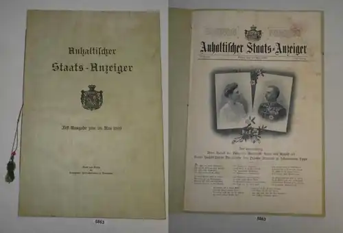 Anhalt Anzeiger Staats-Anzeiger Festival au 26 mai 1909, Dessau 146e année