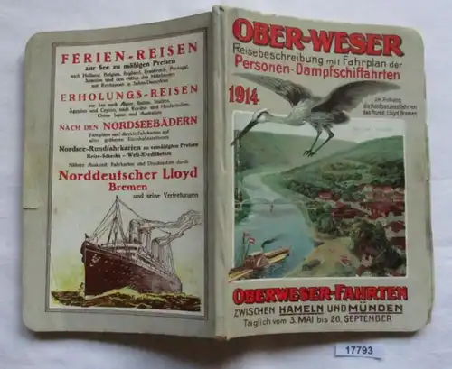 Oberweser-Personen-Dampfschiffahrt zwischen Hameln und Münden Saison 1914