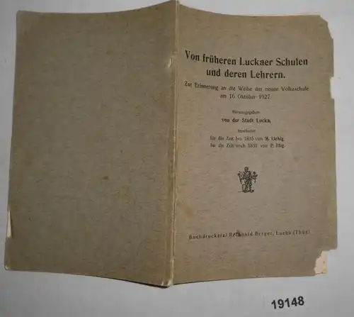 De l'école de Lucka et de ses enseignants - Pour commémorer la consécration de la nouvelle école populaire le 16 octobre 1927