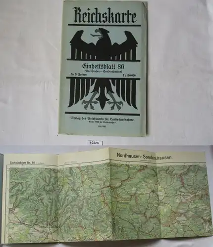 Reichskarte - Einheitsblatt 86: Nordhausen - Sondershausen
