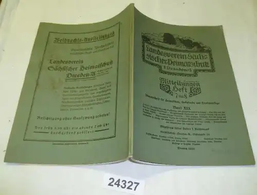 Landesverein Sächsischer Heimatschutz, Dresden: Mitteilungen Heft 7 bis 8 Band XI