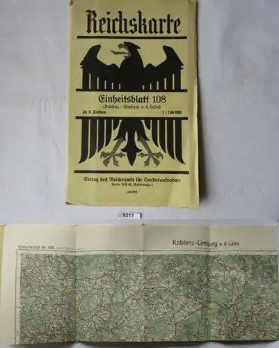Reichskarte - Einheitsblatt 108: Koblenz - Limburg a. d. Lahn