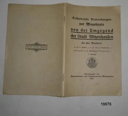 Erläuternde Bemerkungen zur Wegekarte von der Umgegend der Stadt Witzenhausen für den Wanderer