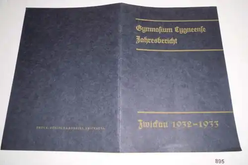 Gymnasium Cygneense Zwickau Jahresbericht 1932-1933