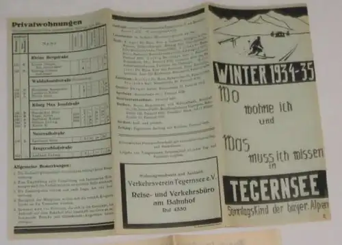 Répertoire des logements Tegernsee Winter 1934-35 et
