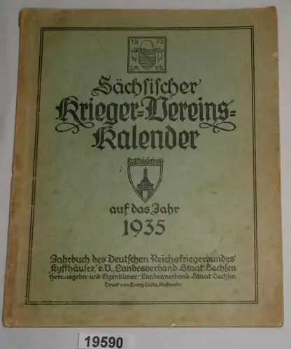 Calendrier de la guerrière-union du Saxon sur l'année 1935