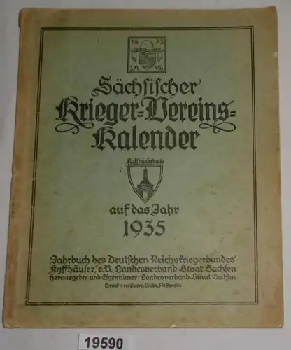 Sächsischer Krieger-Vereins-Kalender auf das Jahr 1935