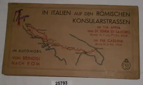 ENIT Carte de route Italie sur les routes consulaires romaines: Via Appia et Di Terra Di Lavoro (routes N 7 et 7)