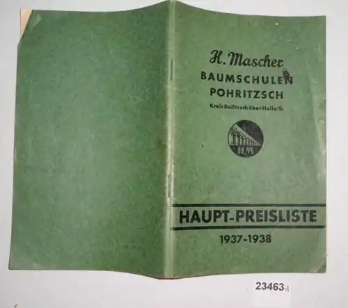 Baumschulen Pohritzsch - Haupt-Preisliste 1937-1938