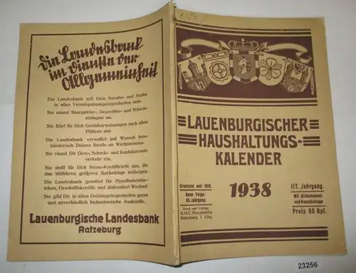 Lauenburgischer Haushaltungs-Kalender 1938 - 117. Jahrgang