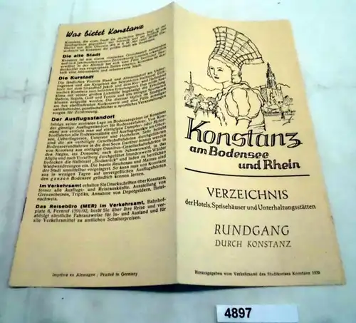 Konstanz am Bodensee et Rhein - Liste des hôtels, restaurants et lieux de divertissement - Visite de Konstance