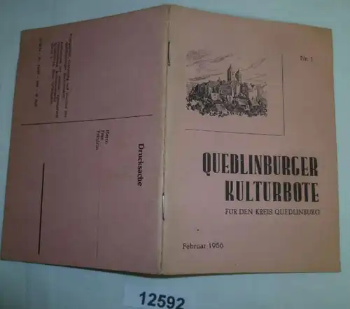 Quedlinburger Kulturbote für den Kreis Quedlinburg - Nr. 1 Februar 1956