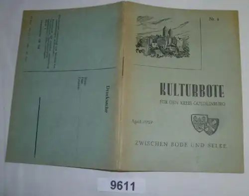 Messager culturel pour le district de Quedlinburg entre Bode et Selke - n° 4 avril 1957