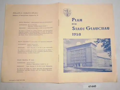 Plan de la ville de Glauchau 1958