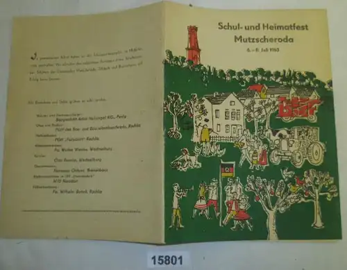 Schul- und Heimatfest Mutzscheroda 6.-8. Juli 1963 - 125 Jahre Schule Mutzschroda