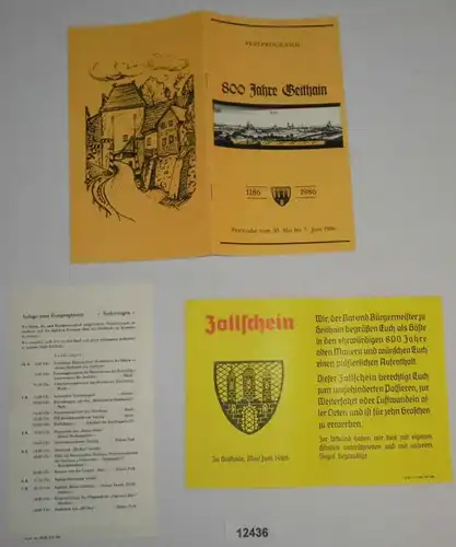 1186-1986 Festprogramm 800 Jahre Geithain (Festwoche vom 30. Mai bis 7. Juni 1986)