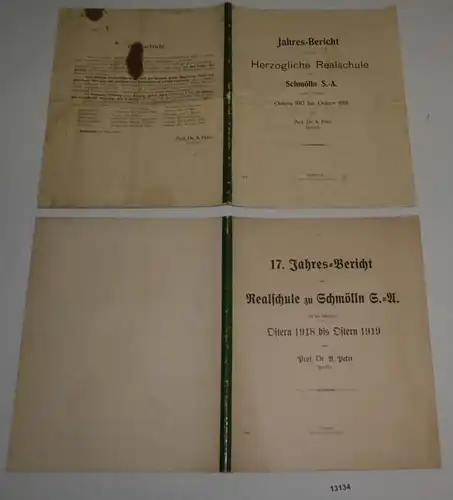 Jahres-Bericht über die Herzogliche Realschule zu Schmölln S.-A. für das Schuljahr Ostern 1917 bis Ostern 1918  und 17.