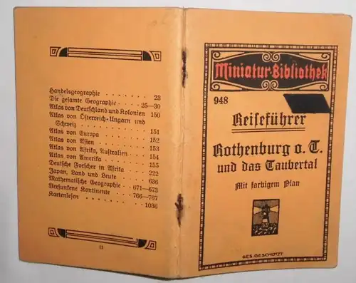 Rothenburg o.T. und das Taubertal bis Tauberbischofsheim (Miniatur-Bibliothek 948)