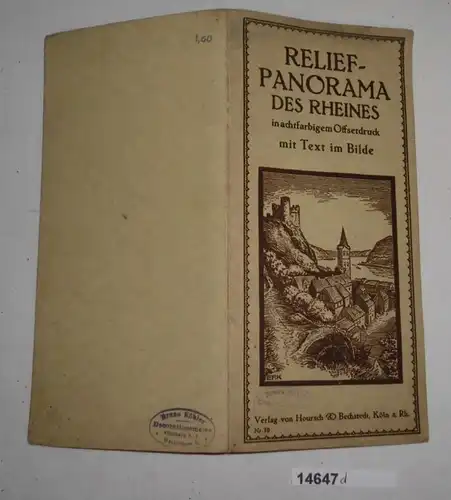 Relief-Panorama des Rheins in achtfarbigem Offsetdruck mit Text im Bilde (Nr. 10)