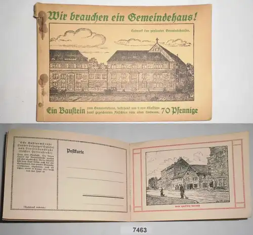 Nous avons besoin d'une maison municipale! - Une pierre d ' édifice de la maison communale composée de 9 vues dessinées par des artistes v