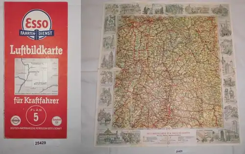 Esso Luftbildkarte für Kraftfahrer Plan 5: Rhein-, Main-, Neckar-Gebiet