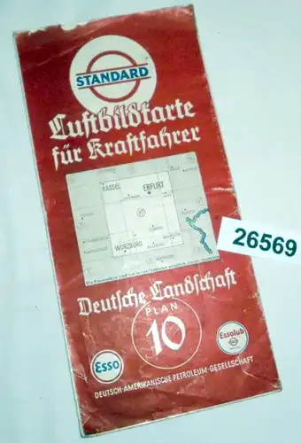 Esso Standard Luftbildkarte für Kraftfahrer Deutsche Landschaft Plan 10: Thüringen und Franken