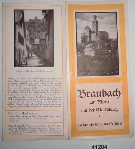 Brochure de voyage: Braubach am Rhein avec Marksburg - des rafraîchissements d'été bien connus!