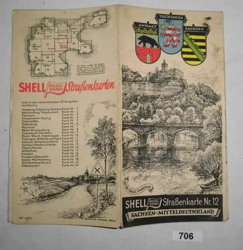 Carte de rue Shell n° 12: Saxe - Allemagne centrale