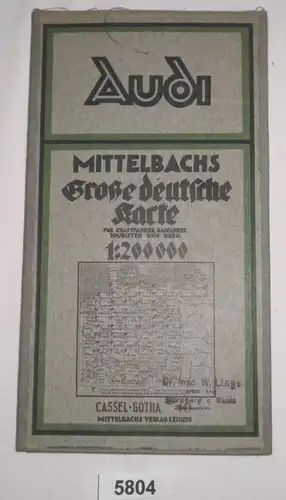 Mittelbachs Grande carte allemande pour les conducteurs, les cyclistes, touristes et bureau n° 40 - Cassel-Gotha