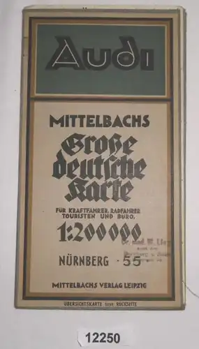 Mittelbachs Grande carte allemande pour les conducteurs, les cyclistes, touristes et bureau n° 55 - Nuremberg