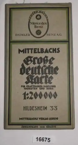 Mittelbachs Große deutsche Karte für Kraftfahrer, Radfahrer, Touristen und Büro Nr. 33 - Hildesheim