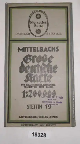 Mittelbachs Grande carte allemande pour les conducteurs, les cyclistes, touristes et bureau n° 19 - Szczecin