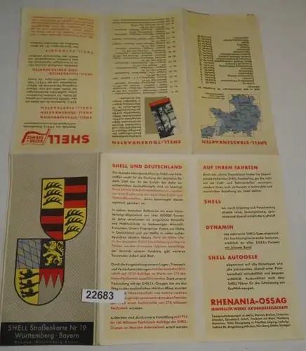 Shell Straßenkarte Nr. 19: Württemberg-Bayern