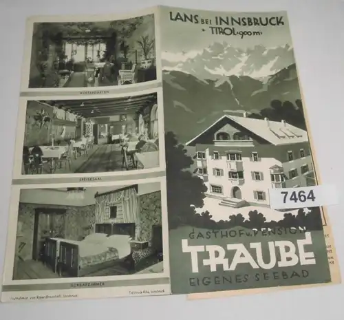 Prospectus de voyage: Lans bei Innsbruck Tirol - Gasthof e. Pension Traube, propre bain de mer