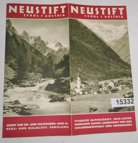 Brochure de voyage: Neustift Tyrol/Austraia - Stubaier Alpengebiet, 1000 mètres de magnifique paysage alpin pour les ascensions d'été