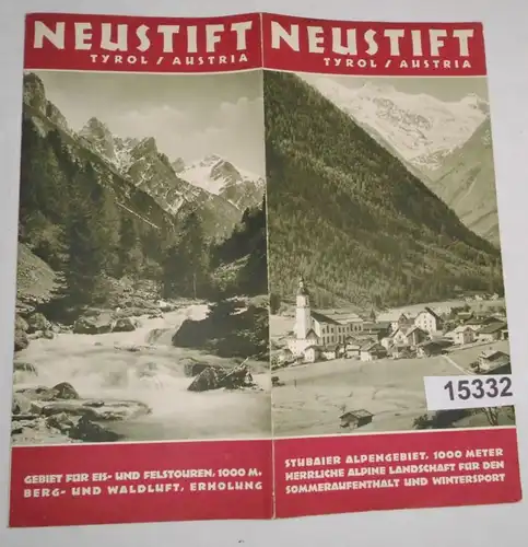 Reiseprospekt: Neustift Tyrol/Austria - Stubaier Alpengebiet, 1000 Meter herrliche alpine Landschaft für den Sommeraufen