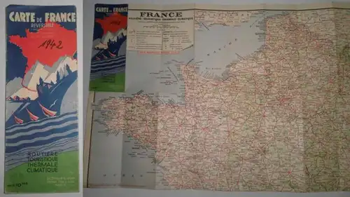 Carte de France Reversible - Routière. Touristique. Thermale. Climatique