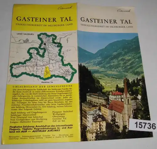 Brochure de voyage: Gasteiner Vallée - zone de loisirs dans le pays de Salzbuerger