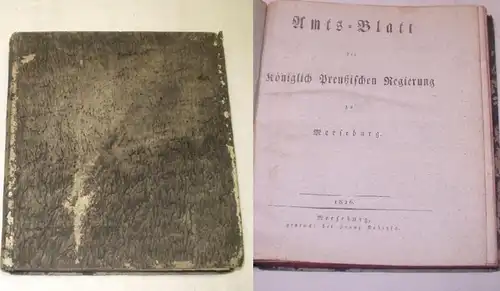 La feuille officielle du gouvernement royal de la Prusse à Merseburg 1826