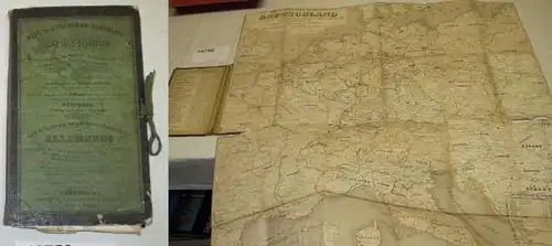 Post- und Eisenbahn-Reisekarte Deutschland, Holland, Belgien, die Schweiz, Italien bis Neapel, der größte Theil von Fran