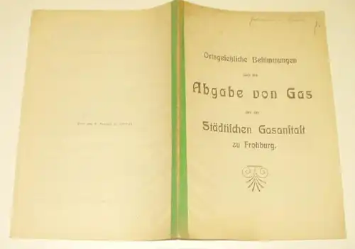 Dispositions légales locales relatives à la distribution de gaz de la ville de Gasanstalt à Frohburg